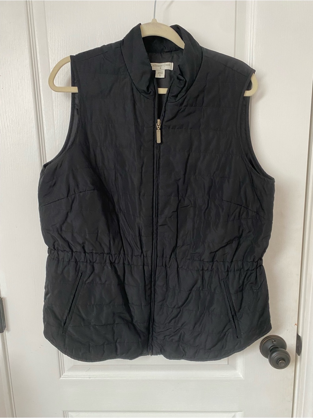 Coldwater Creek Black Quilted Sleeveless Vest